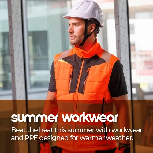 Keep your workforce safe and comfortable in warmer conditions with our range of summer workwear and PPE.
